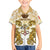 Vatican Gold Baroque Family Matching Off The Shoulder Long Sleeve Dress and Hawaiian Shirt Papal Crown & Keys Vintage Catholic