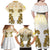 Vatican Gold Baroque Family Matching Off Shoulder Maxi Dress and Hawaiian Shirt Papal Crown & Keys Vintage Catholic