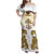 Vatican Gold Baroque Family Matching Off Shoulder Maxi Dress and Hawaiian Shirt Papal Crown & Keys Vintage Catholic