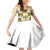 Vatican Gold Baroque Family Matching Off Shoulder Short Dress and Hawaiian Shirt Papal Crown & Keys Vintage Catholic