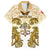 Vatican Gold Baroque Family Matching Short Sleeve Bodycon Dress and Hawaiian Shirt Papal Crown & Keys Vintage Catholic