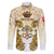 Vatican Gold Baroque Family Matching Short Sleeve Bodycon Dress and Hawaiian Shirt Papal Crown & Keys Vintage Catholic