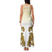Vatican Gold Baroque Family Matching Tank Maxi Dress and Hawaiian Shirt Papal Crown & Keys Vintage Catholic