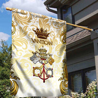 Vatican Gold Baroque Garden Flag Papal Crown & Keys Vintage Catholic