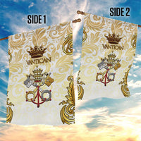 Vatican Gold Baroque Garden Flag Papal Crown & Keys Vintage Catholic