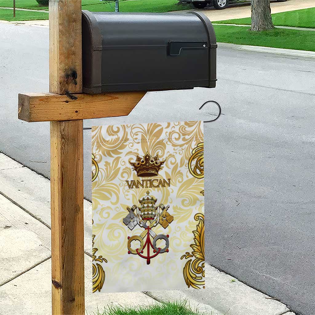 Vatican Gold Baroque Garden Flag Papal Crown & Keys Vintage Catholic
