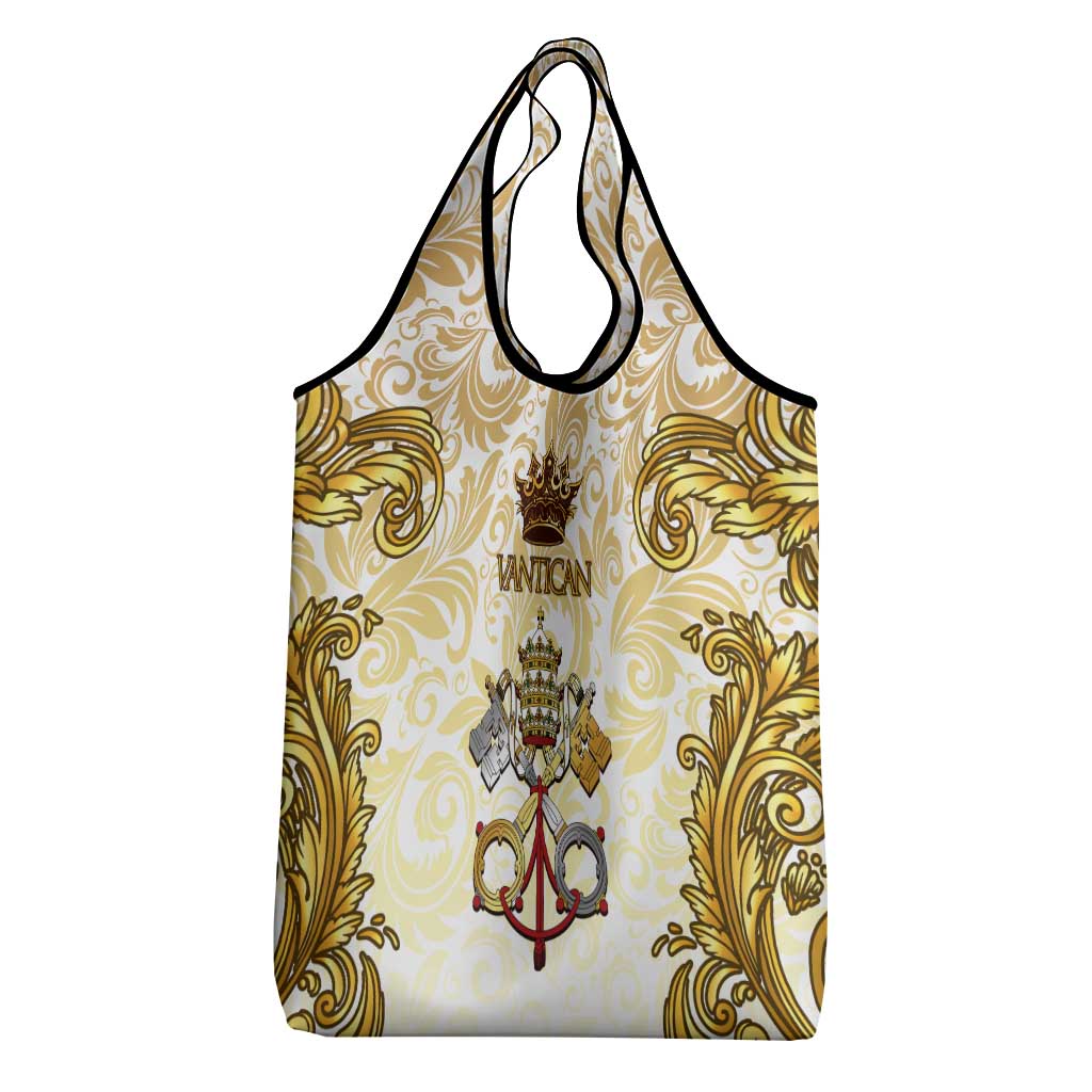 Vatican Gold Baroque Grocery Bag Papal Crown & Keys Vintage Catholic