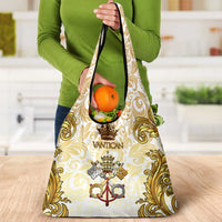 Vatican Gold Baroque Grocery Bag Papal Crown & Keys Vintage Catholic