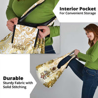 Vatican Gold Baroque Grocery Bag Papal Crown & Keys Vintage Catholic