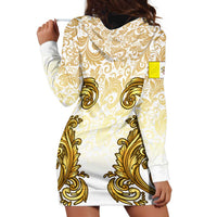 Vatican Gold Baroque Hoodie Dress Papal Crown & Keys Vintage Catholic