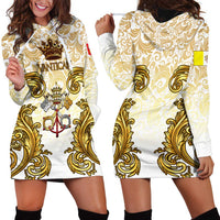 Vatican Gold Baroque Hoodie Dress Papal Crown & Keys Vintage Catholic