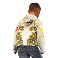 Vatican Gold Baroque Kid Hoodie Papal Crown & Keys Vintage Catholic
