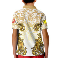 Vatican Gold Baroque Kid Polo Shirt Papal Crown & Keys Vintage Catholic