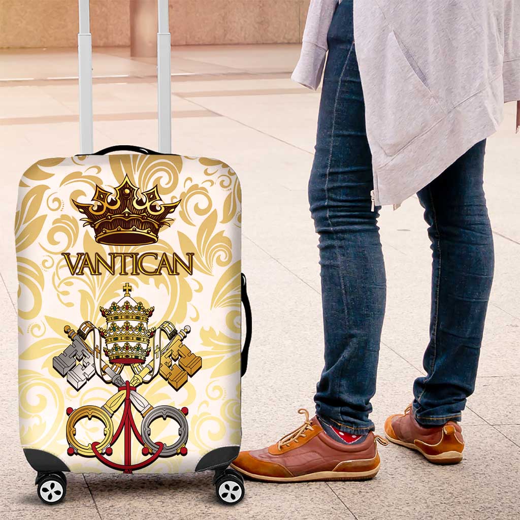Vatican Gold Baroque Luggage Cover Papal Crown & Keys Vintage Catholic