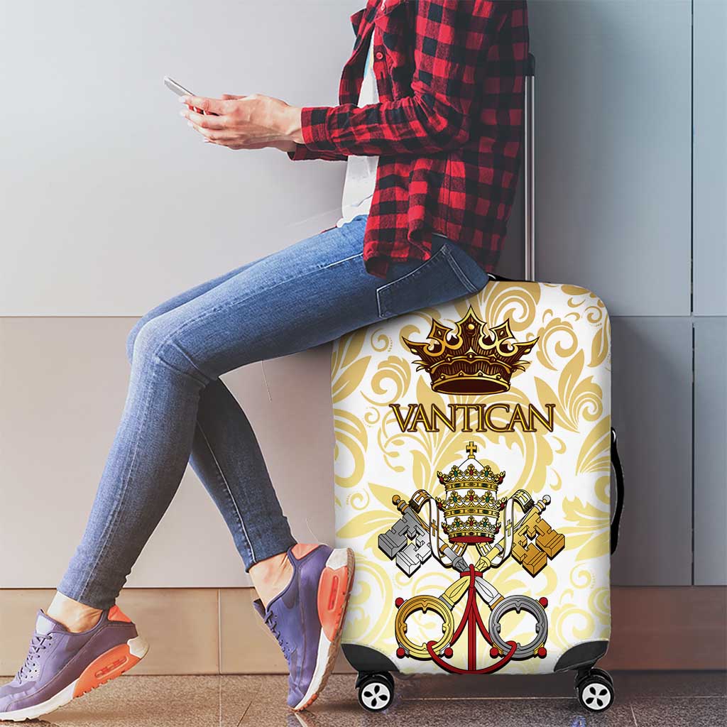 Vatican Gold Baroque Luggage Cover Papal Crown & Keys Vintage Catholic