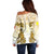 Vatican Gold Baroque Off Shoulder Sweater Papal Crown & Keys Vintage Catholic
