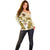 Vatican Gold Baroque Off Shoulder Sweater Papal Crown & Keys Vintage Catholic