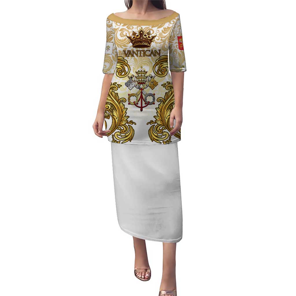 Vatican Gold Baroque Puletasi Papal Crown & Keys Vintage Catholic