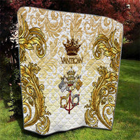 Vatican Gold Baroque Quilt Papal Crown & Keys Vintage Catholic