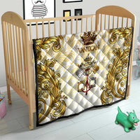Vatican Gold Baroque Quilt Papal Crown & Keys Vintage Catholic