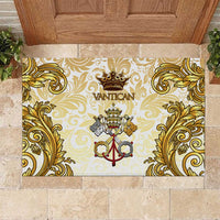 Vatican Gold Baroque Rubber Doormat Papal Crown & Keys Vintage Catholic