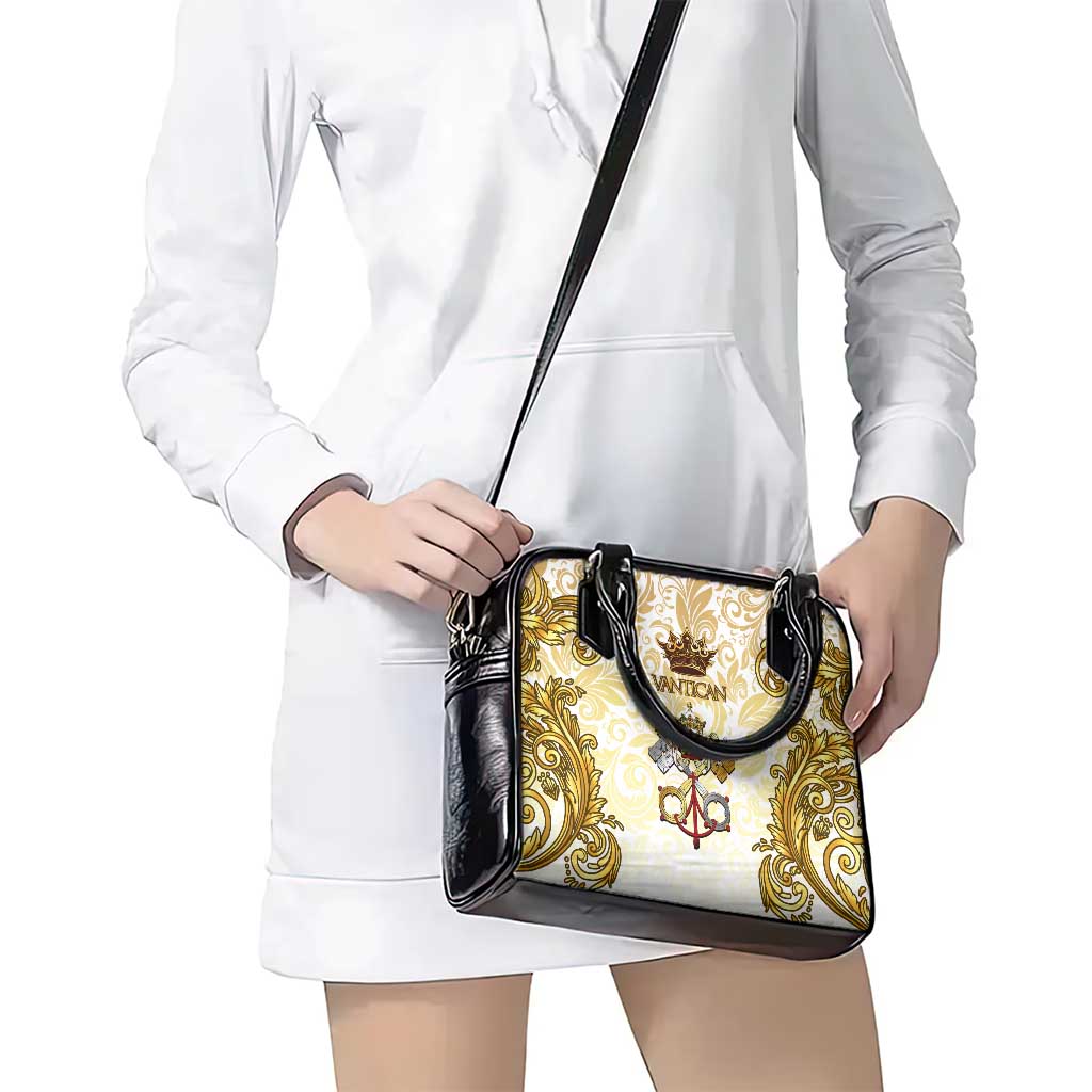 Vatican Gold Baroque Shoulder Handbag Papal Crown & Keys Vintage Catholic