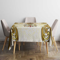 Vatican Gold Baroque Tablecloth Papal Crown & Keys Vintage Catholic