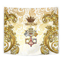 Vatican Gold Baroque Tapestry Papal Crown & Keys Vintage Catholic