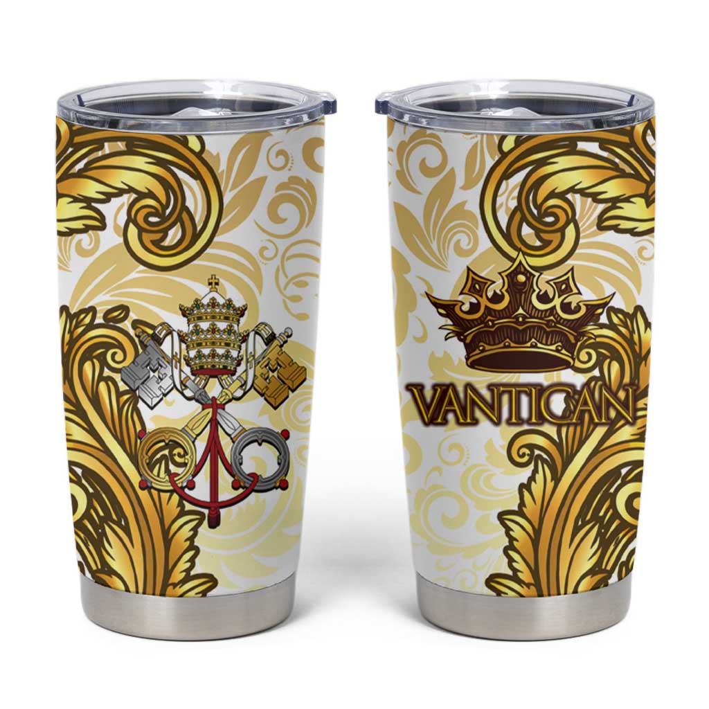 Vatican Gold Baroque Tumbler Cup Papal Crown & Keys Vintage Catholic