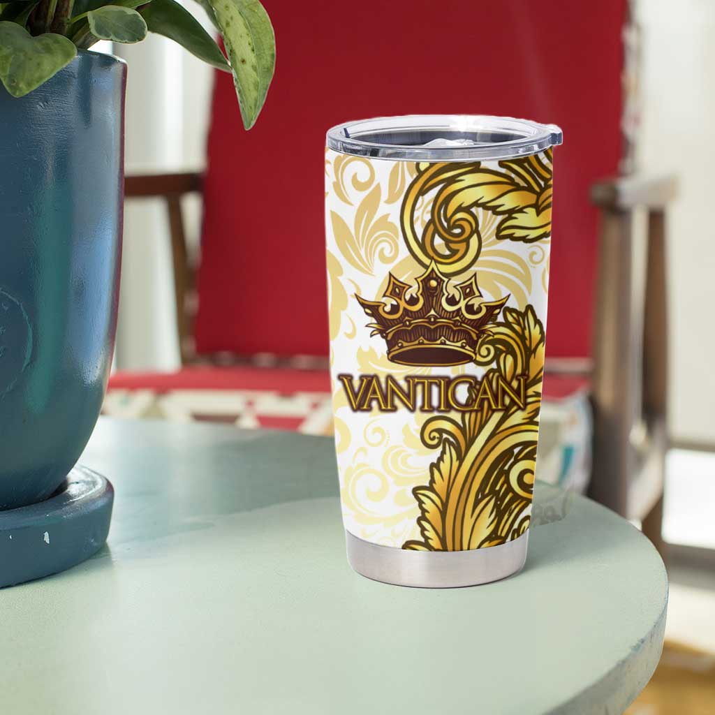 Vatican Gold Baroque Tumbler Cup Papal Crown & Keys Vintage Catholic