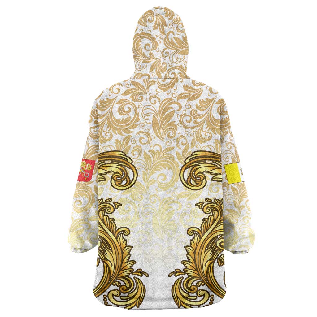 Vatican Gold Baroque Wearable Blanket Hoodie Papal Crown & Keys Vintage Catholic