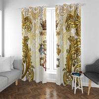 Vatican Gold Baroque Window Curtain Papal Crown & Keys Vintage Catholic