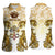 Vatican Gold Baroque Women Sleeveless Polo Shirt Papal Crown & Keys Vintage Catholic
