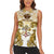 Vatican Gold Baroque Women Sleeveless Polo Shirt Papal Crown & Keys Vintage Catholic