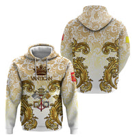 Vatican Gold Baroque Zip Hoodie Papal Crown & Keys Vintage Catholic