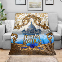 Vatican Baroque Blanket St. Peter’s Basilica & Catholic Flag Gold Ornate