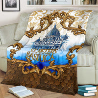 Vatican Baroque Blanket St. Peter’s Basilica & Catholic Flag Gold Ornate