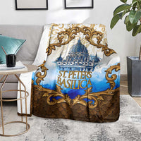 Vatican Baroque Blanket St. Peter’s Basilica & Catholic Flag Gold Ornate