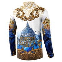 Vatican Baroque Button Sweatshirt St. Peter’s Basilica & Catholic Flag Gold Ornate