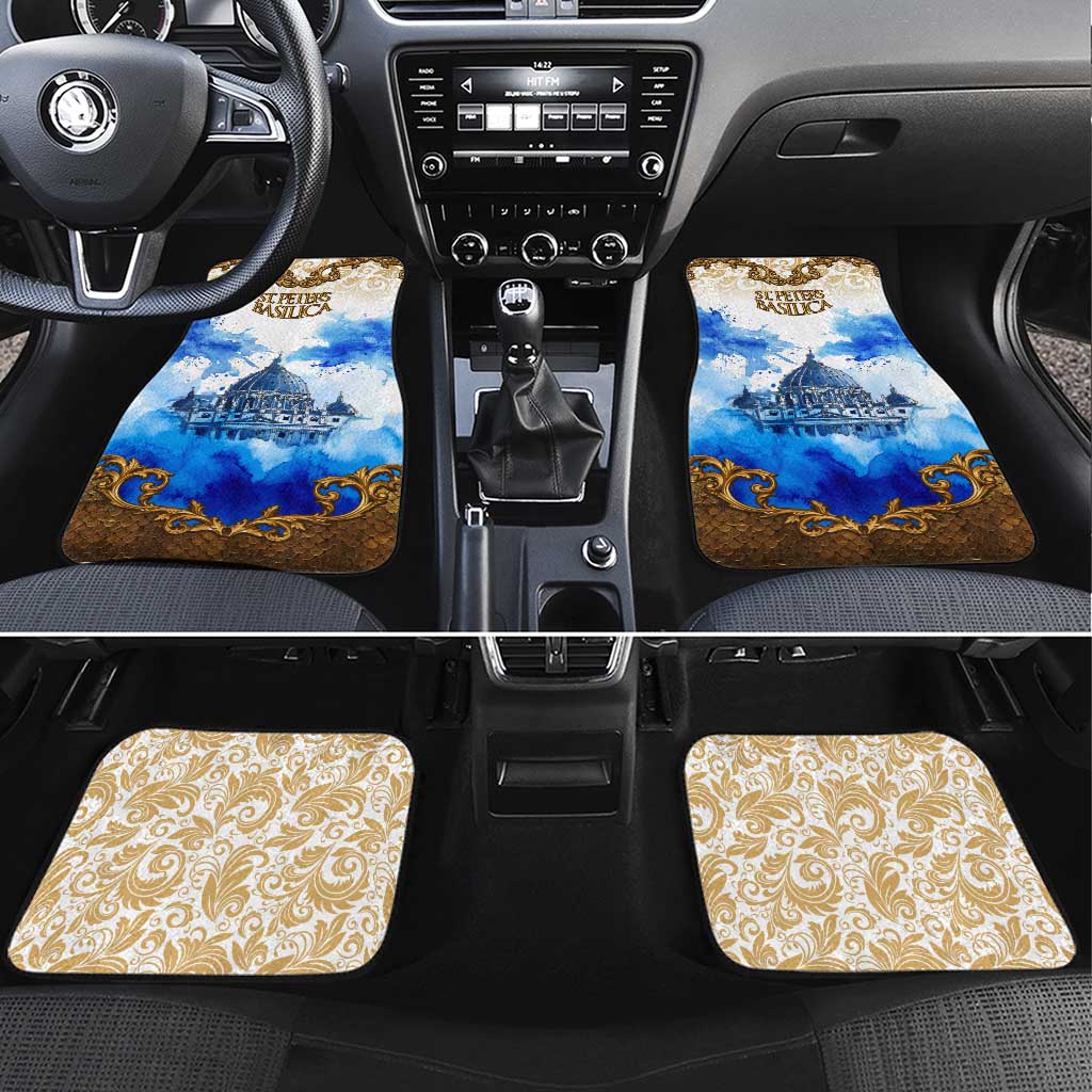 Vatican Baroque Car Mats St. Peter’s Basilica & Catholic Flag Gold Ornate