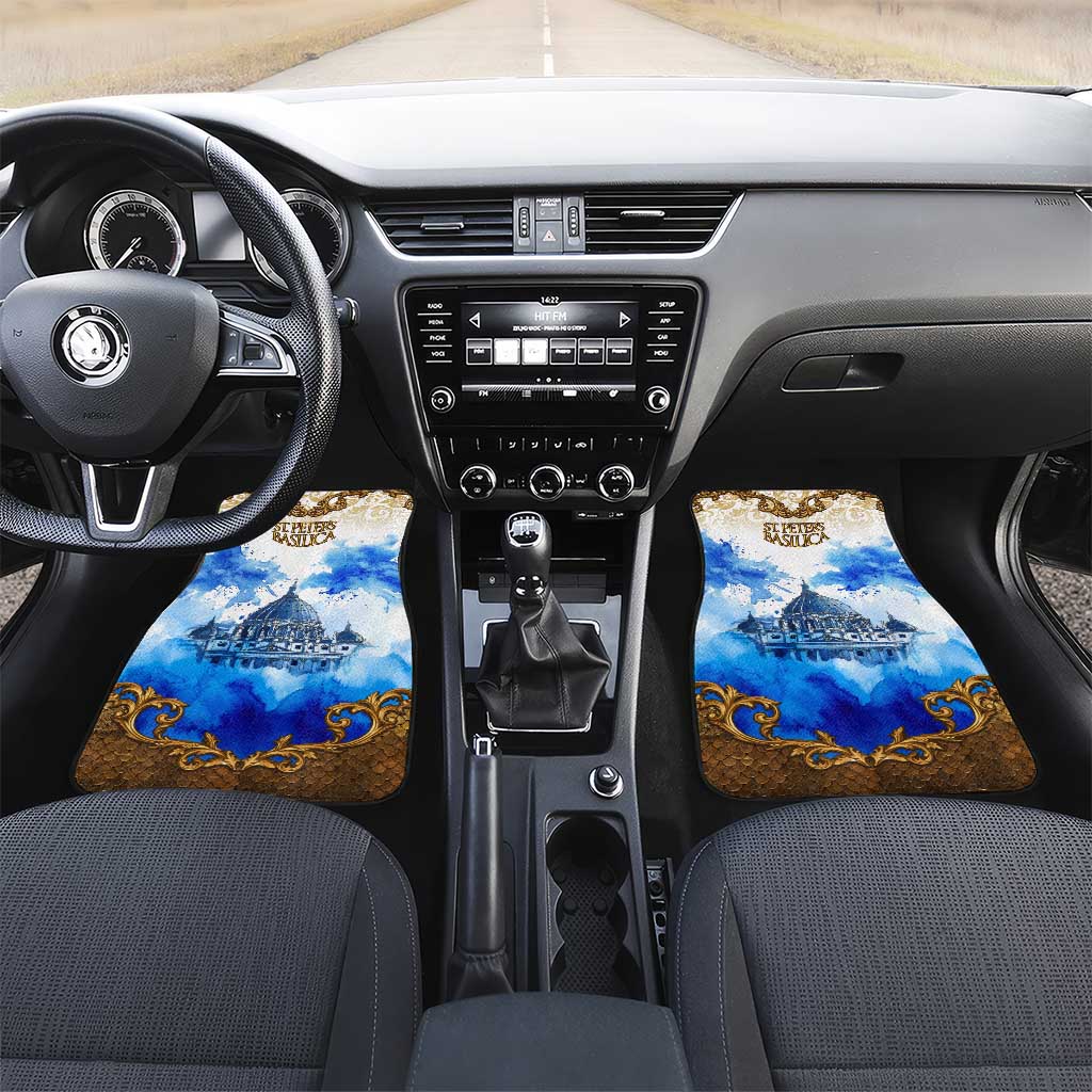 Vatican Baroque Car Mats St. Peter’s Basilica & Catholic Flag Gold Ornate