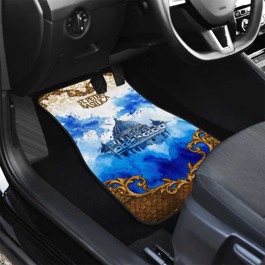 Vatican Baroque Car Mats St. Peter’s Basilica & Catholic Flag Gold Ornate