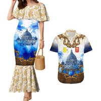 Vatican Baroque Couples Matching Mermaid Dress and Hawaiian Shirt St. Peter’s Basilica & Catholic Flag Gold Ornate