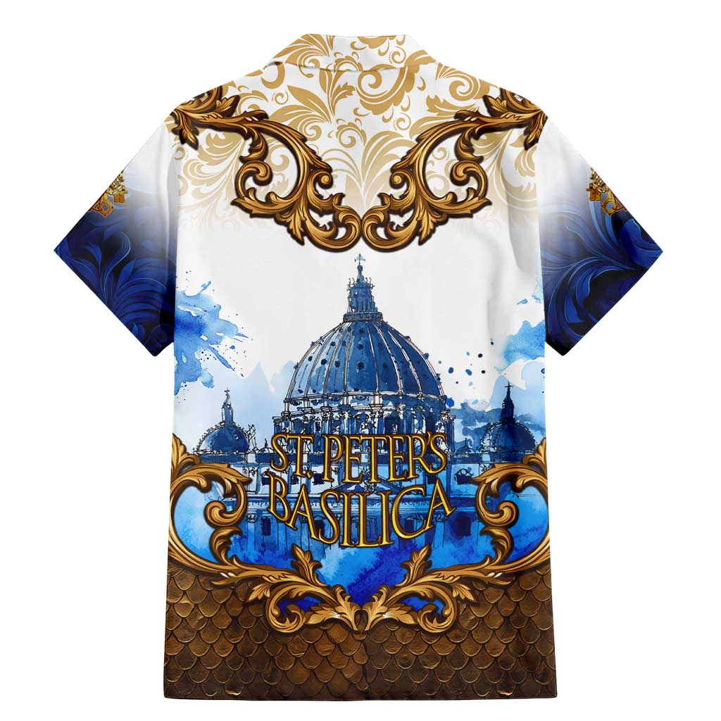 Vatican Baroque Family Matching Mermaid Dress and Hawaiian Shirt St. Peter’s Basilica & Catholic Flag Gold Ornate