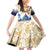 Vatican Baroque Family Matching Off Shoulder Short Dress and Hawaiian Shirt St. Peter’s Basilica & Catholic Flag Gold Ornate