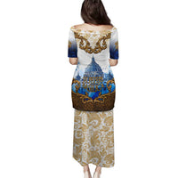 Vatican Baroque Family Matching Puletasi and Hawaiian Shirt St. Peter’s Basilica & Catholic Flag Gold Ornate