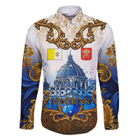 Vatican Baroque Family Matching Tank Maxi Dress and Hawaiian Shirt St. Peter’s Basilica & Catholic Flag Gold Ornate