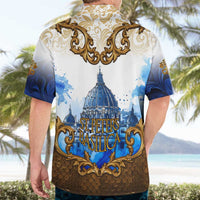 Vatican Baroque Hawaiian Shirt St. Peter’s Basilica & Catholic Flag Gold Ornate