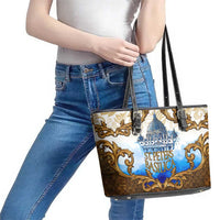 Vatican Baroque Leather Tote Bag St. Peter’s Basilica & Catholic Flag Gold Ornate