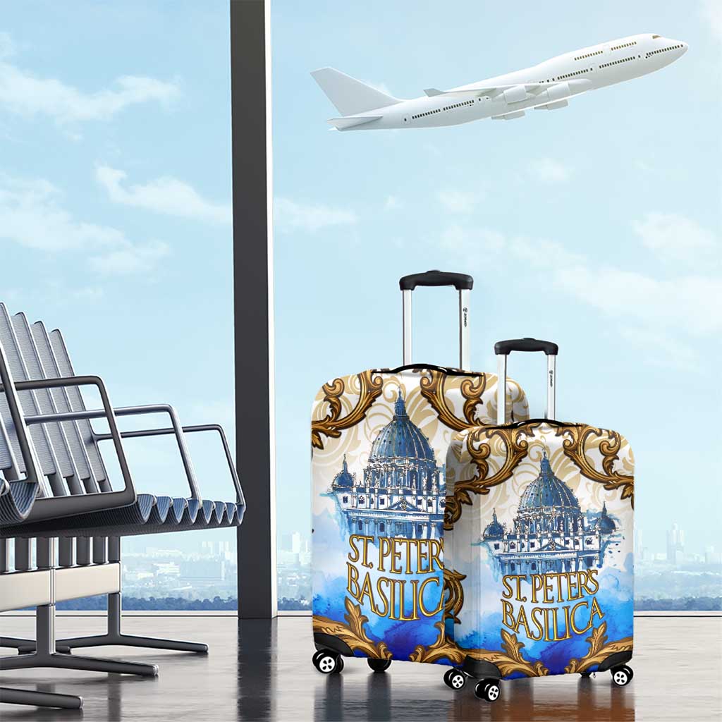 Vatican Baroque Luggage Cover St. Peter’s Basilica & Catholic Flag Gold Ornate